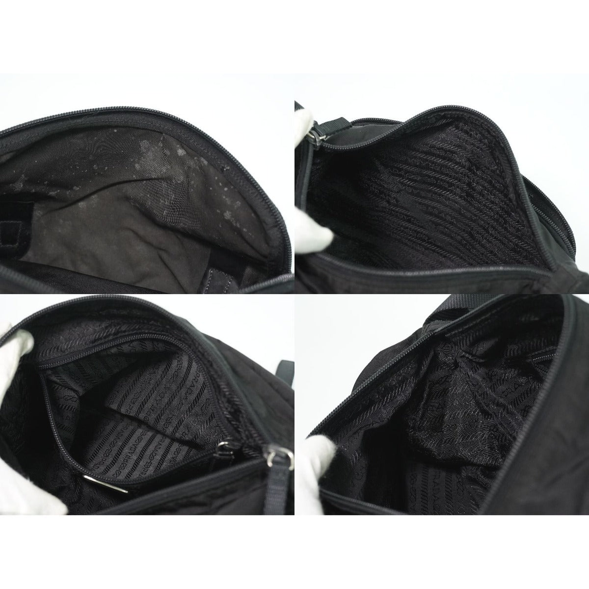 Prada Nylon Shoulder Bag Pochette Black — view 8