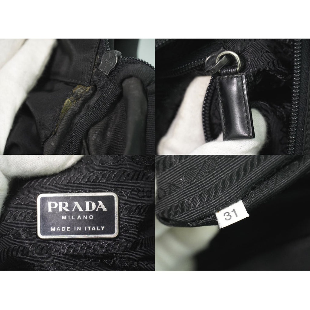 Prada Nylon Shoulder Bag Pochette Black — view 9