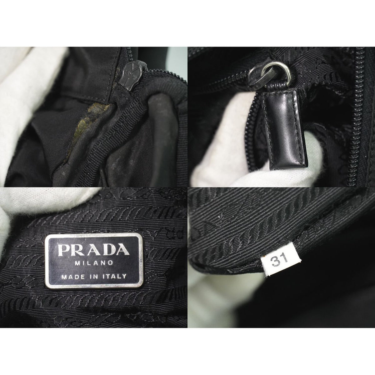 Prada Nylon Shoulder Bag Pochette Black — view 9