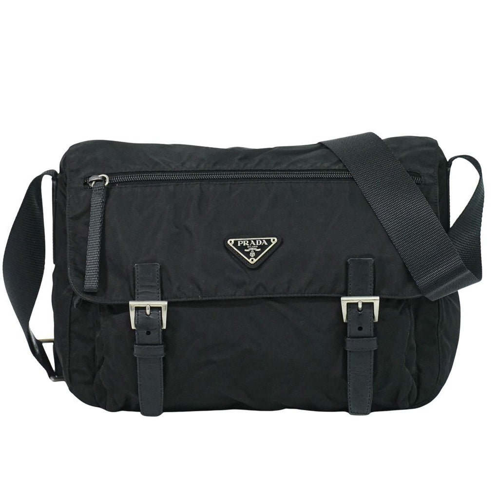 Prada Nylon Shoulder Bag Pochette Black