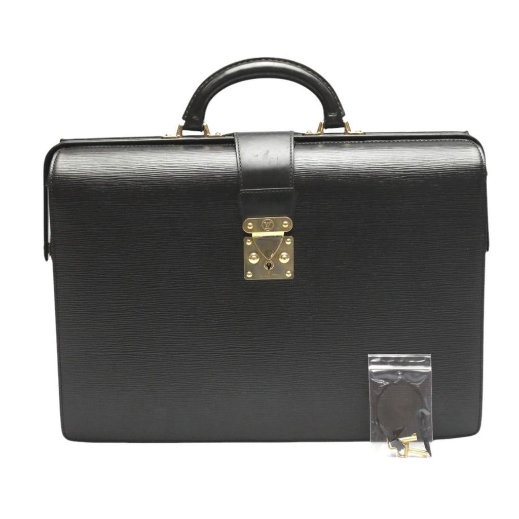 Louis Vuitton Epi Briefcase Fermoir Business Bag Black