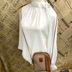 Celine Shoulder Bag Pochette White Macadam Travel — view 3
