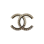Chanel Brooch Abc335 A24 C Square Rhinestone Gold Black