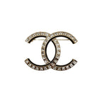 Chanel Brooch Abc335 A24 C Square Rhinestone Gold Black — view 2
