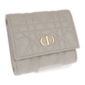 Christian Dior Caro Hibiscus Wallet S5175 Unid m030 Trifold Calf White