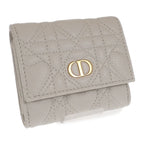 Christian Dior Caro Hibiscus Wallet S5175 Unid m030 Trifold Calf White