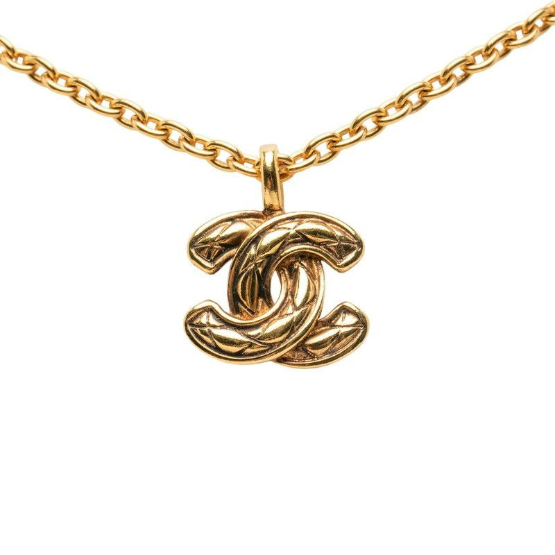 Chanel Coco Mark Quilted Gold Plated