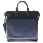 Gucci Cosmopolis Tote Black Blue Leather Silver