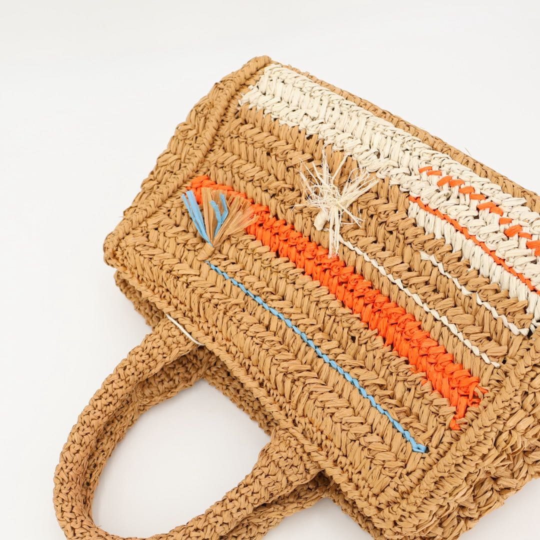 Prada Copy Raffia Basket Tote — view 3