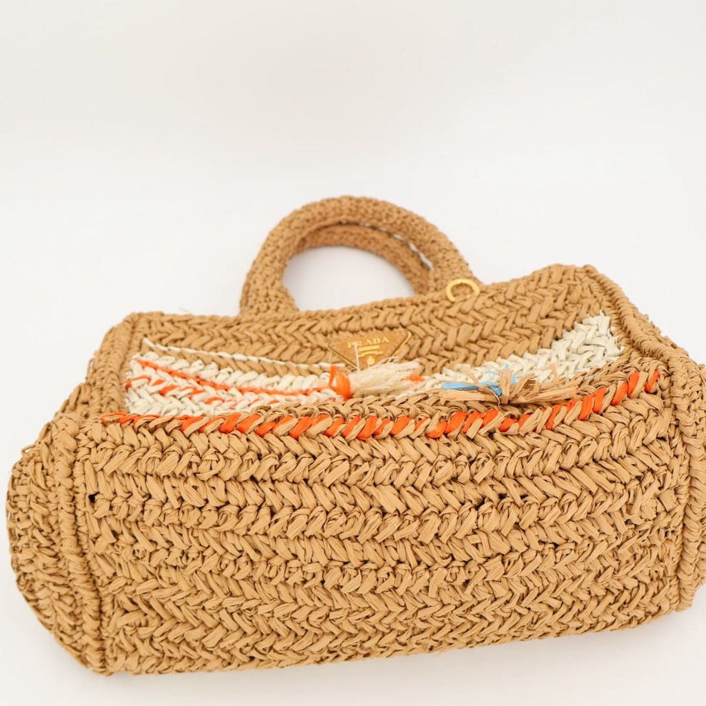 Prada Copy Raffia Basket Tote — view 5