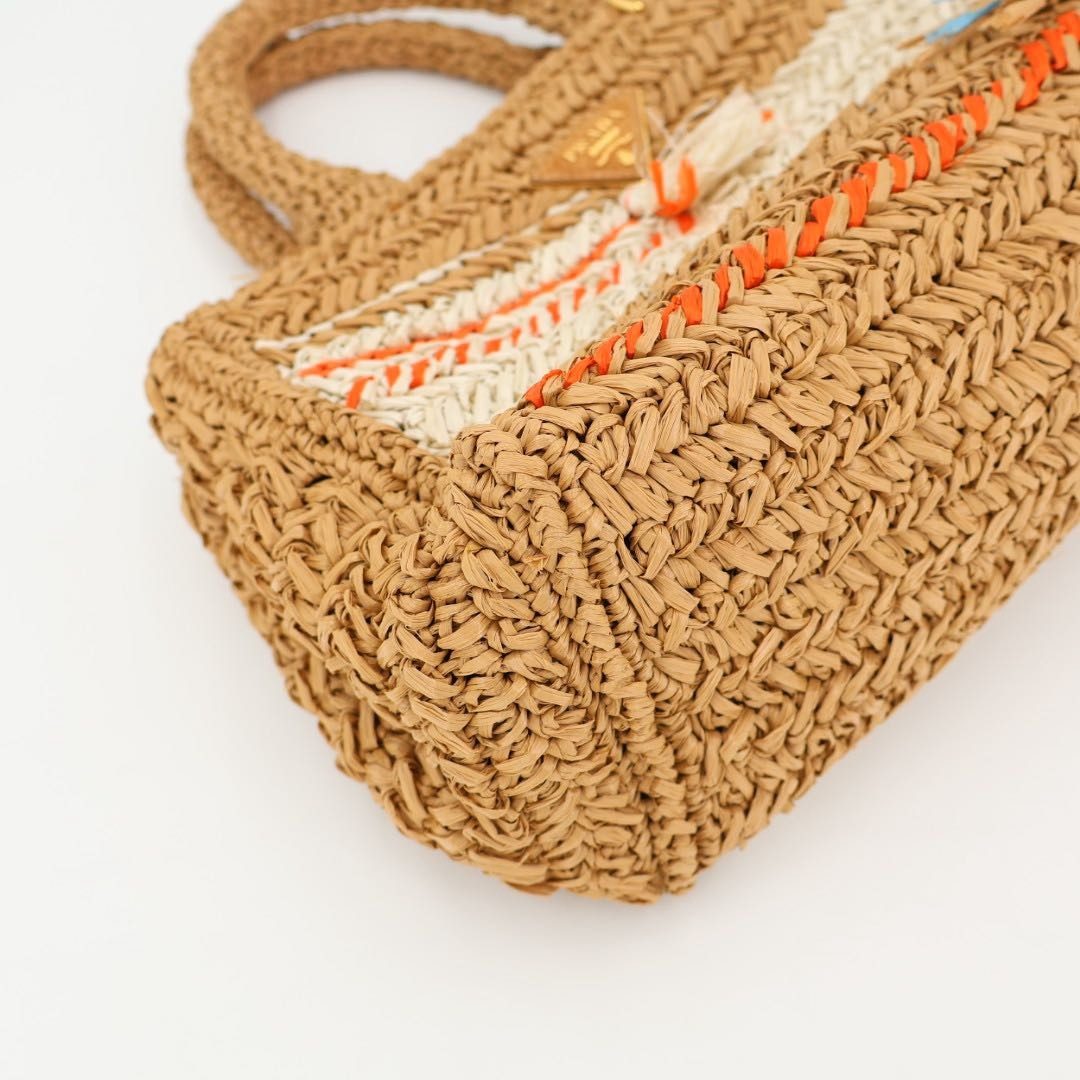 Prada Copy Raffia Basket Tote — view 6