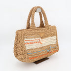 Prada Copy Raffia Basket Tote