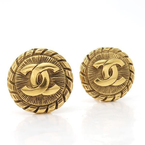 Chanel Earrings Vintage GP Coco Mark Round Diameter 3 cm — view 2