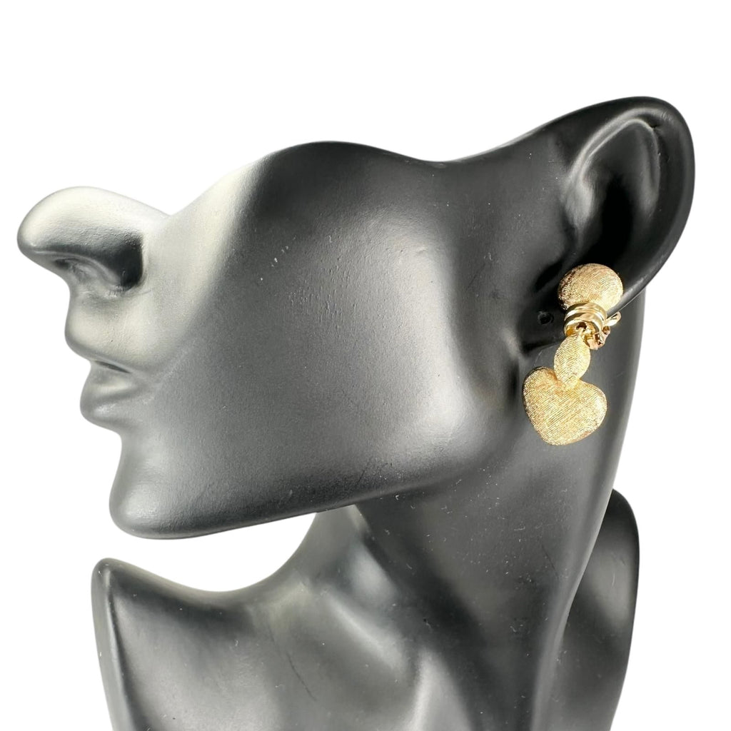 Dior Heart Motif Earrings Gold — view 2