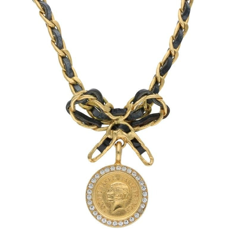 Chanel 96 P Vintage Coin Ribbon Choker Necklace — view 2