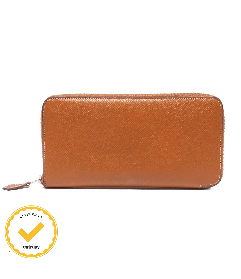 Hermes Zip Around Wallet Silver Azap Long Silk In