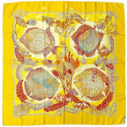 Hermes Scarf Carre 90 Yellow Orange Grands Fonds — view 2