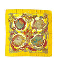 Hermes Scarf Carre 90 Yellow Orange Grands Fonds