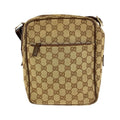 Gucci Beige Brown Silver Hardware GG Canvas Leather 018 1612 Shoulder Bag