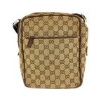 Gucci Beige Brown Silver Hardware GG Canvas Leather 018 1612 Shoulder Bag