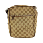 Gucci Beige Brown Silver Hardware GG Canvas Leather 018 1612 Shoulder Bag — view 2