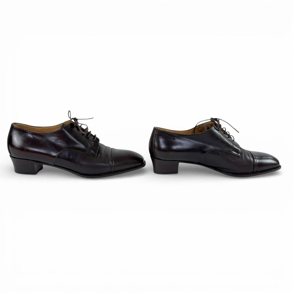 Hermes Vintage Lace Up Leather Shoes Dark Brown 36.5 — view 4