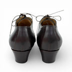 Hermes Vintage Lace Up Leather Shoes Dark Brown 36.5 — view 5