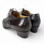 Hermes Vintage Lace Up Leather Shoes Dark Brown 36.5 — view 6