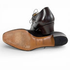 Hermes Vintage Lace Up Leather Shoes Dark Brown 36.5 — view 8