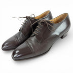 Hermes Vintage Lace Up Leather Shoes Dark Brown 36.5