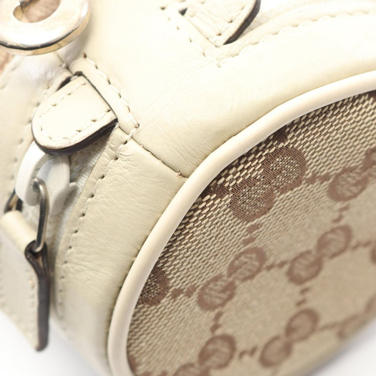Gucci Children's GG Canvas Bottle Case Cover Shoulder Bag Beige White — view 7