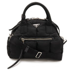 Prada Tessuto Bomba Tote 2-Way Shoulder Bag Nylon Leather Nero Black