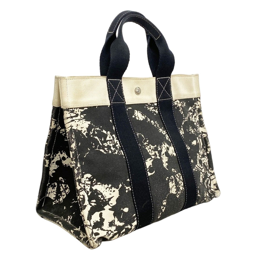 Hermes Tote Bora PM Cheval Supris Canvas Black White Silver — view 2
