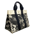 Hermes Tote Bora PM Cheval Supris Canvas Black White Silver — view 2