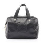 Loewe Tote Bag Anagram Black Leather Mini Boston