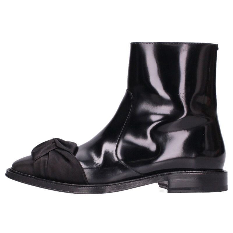 Dior Side Zip Boots with Satin Ribbon 42