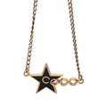 Chanel Coco Star Motif Necklace Gold Black Plated