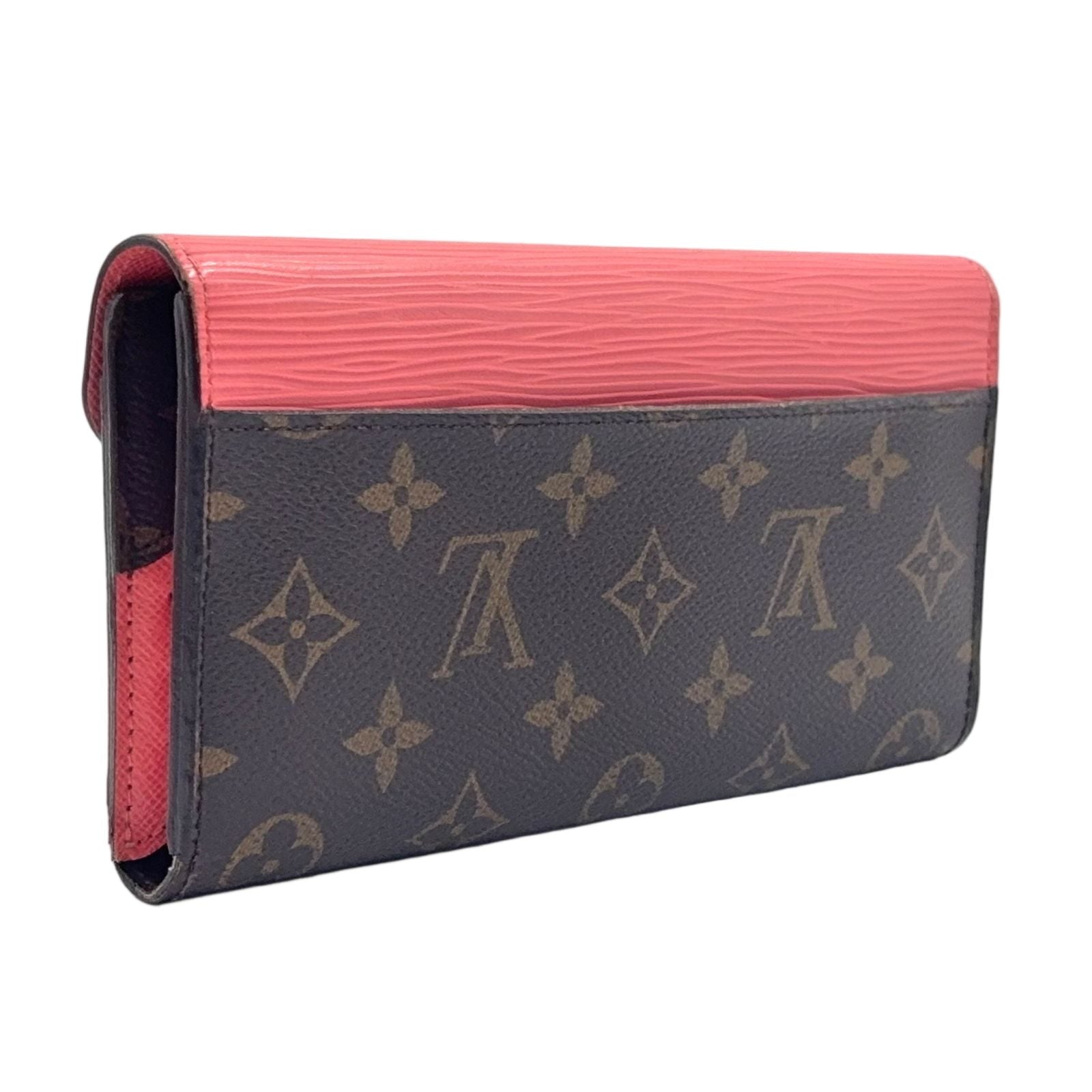 Louis Vuitton Portefeuille Marie Louron Leather Pink Brown Wallet Silver — view 2
