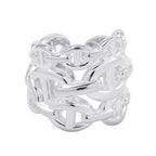 Hermes Ring Chaine D'ancre GM Enchainee Silver 48