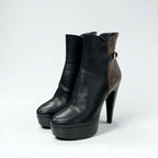 Louis Vuitton Afterglow Line Monogram Boots Short Shoes Leather Black