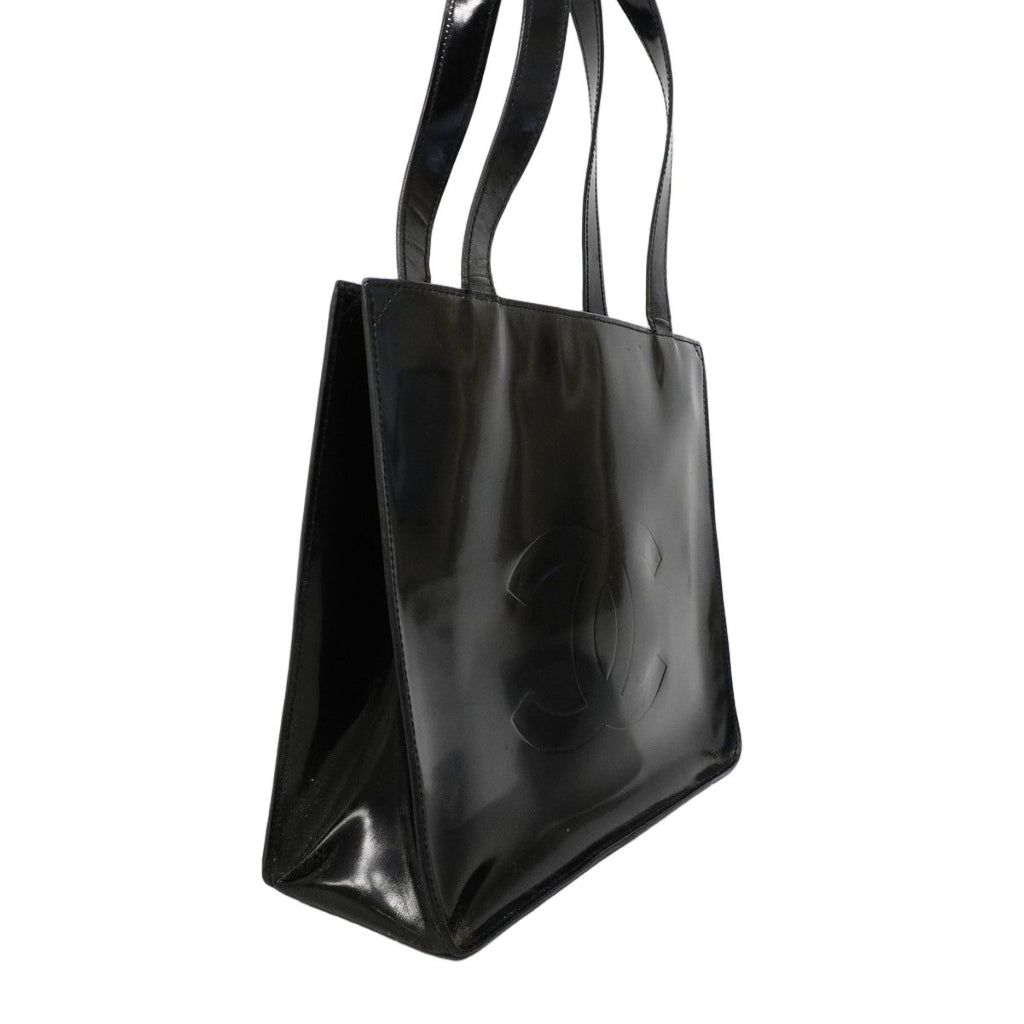 Chanel Tote Patent Leather Black Silver — view 2