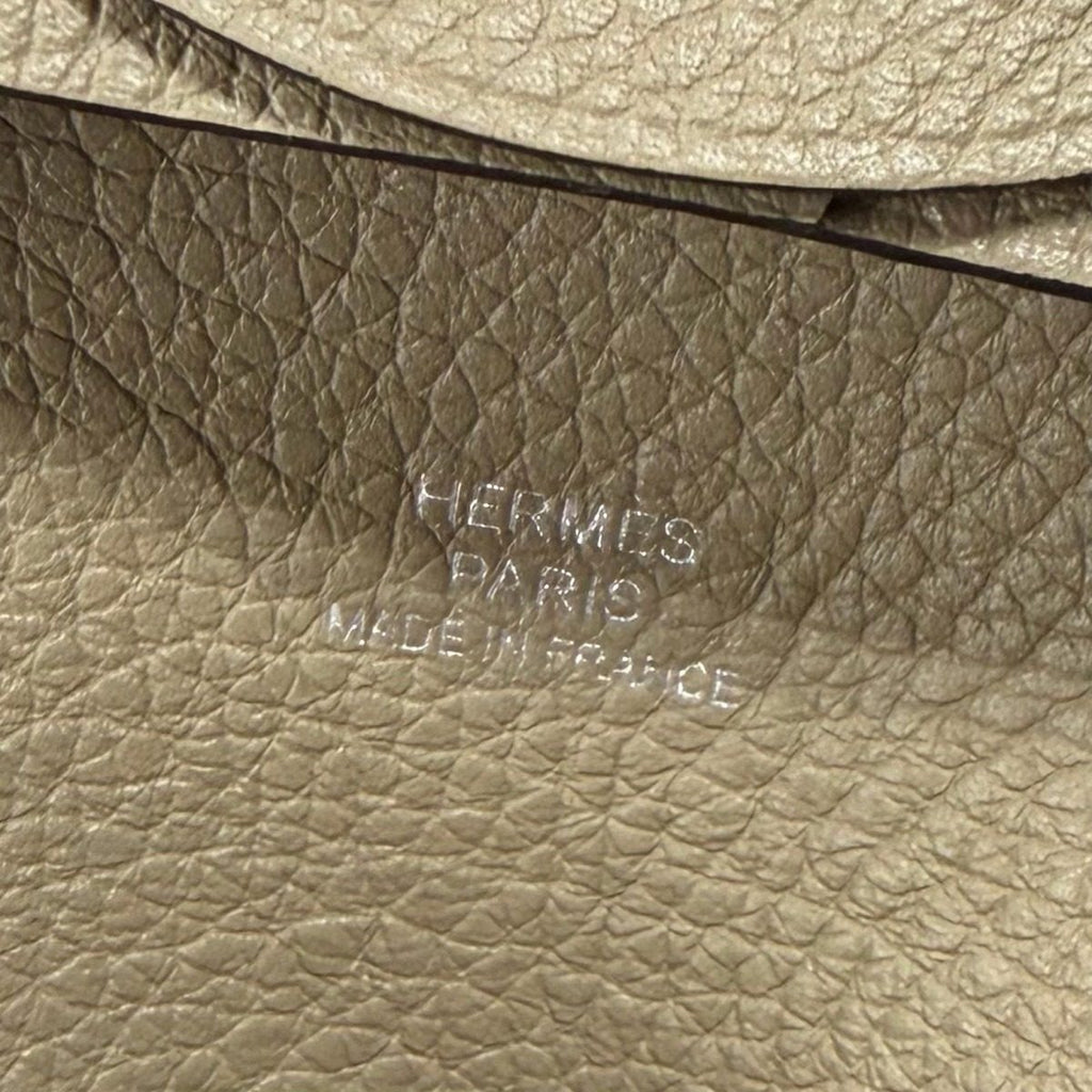 Hermes Bastia Beige Marfa Evercolor Silver Coin Case — view 8
