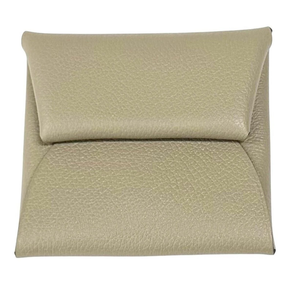 Hermes Bastia Beige Marfa Evercolor Silver Coin Case