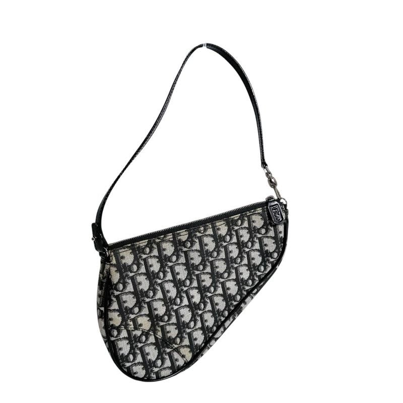 Dior Accessory Pouch Trotter Saddle Bag Handbag Black