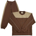 Gucci Set GG Canvas Cotton Jersey Brown Beige XS