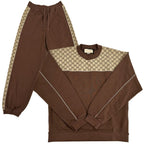 Gucci Set GG Canvas Cotton Jersey Brown Beige XS