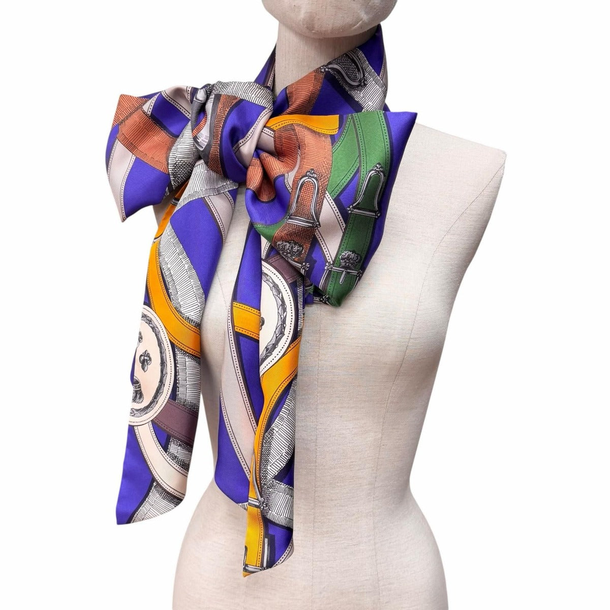 Hermes Maxi Twill Cavalcadour Silk Scarf Purple Multi — view 4