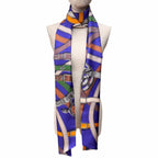 Hermes Maxi Twill Cavalcadour Silk Scarf Purple Multi — view 5