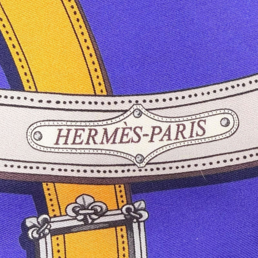 Hermes Maxi Twill Cavalcadour Silk Scarf Purple Multi — view 6