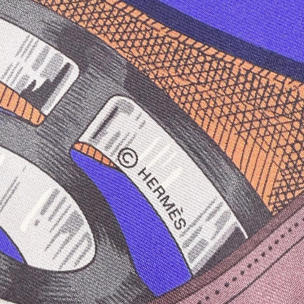 Hermes Maxi Twill Cavalcadour Silk Scarf Purple Multi — view 8